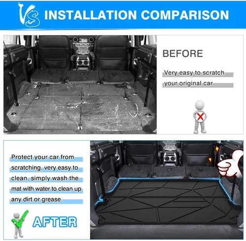 Vista 3 de KUST Alfombrilla de carga para maletero para Land Rover Discovery 4 LR4 2010-2016 (5/7 asientos) Cubierta trasera de goma Discoery 4 accesorios