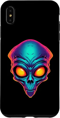 Vista 13 de iPhone 13 Pro Max Scary Alien Face UFO Alien Head Funny Alien Case