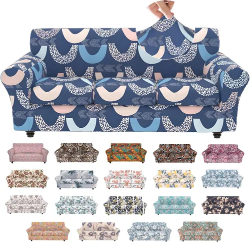 Vista 48 de Fundas elásticas para silla, fundas elásticas para sillón de 2 piezas, fundas de sofá lavables con diseño floral para sillón, protector de muebles