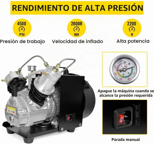 Vista 2 de TUXING 4500PSI/30Mpa PCP compresor mini cilindro doble para el tanque