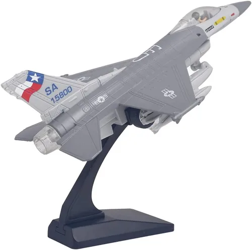 Vista 8 de Ailejia Diecast F 16 Fighting Falcon modelo de avión avión Ejército de la Fuerza Aérea Juguetes Militar Avión Tire hacia atrás con luces y sonidos
