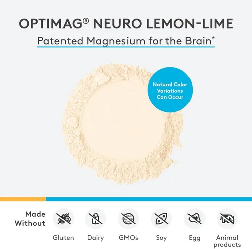 Vista 2 de XYMOGEN OptiMag Neuro - Apoyo para la salud cerebral y la relajación - Glicinato de magnesio y L-treonato - Polvo de magnesio quelado - Sabor limón