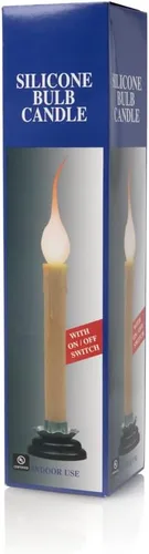 Vista 2 de Creative Hobbies Lámpara de vela eléctrica rústica de 7 pulgadas con interruptor de encendido/apagado, cable marfil de 5 pies, base de metal