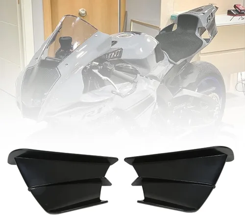 Vista 4 de Aleta de viento lateral para motocicleta, alerón lateral de motocicleta, carenado delantero, aletas aerodinámicas para Z900 Z1000 (negro brillante)