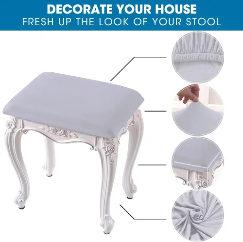 Vista 3 de Fundas de taburete rectangulares, fundas elásticas para taburetes de bar rectangulares, fundas elásticas para asiento de silla, fundas de asiento