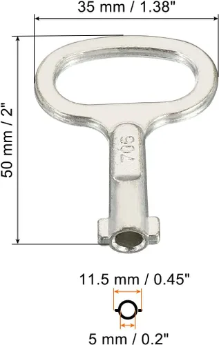 Vista 2 de Patikil Llave inglesa con forma de llave, paquete de 5 para bloqueo de panel de 0.45 x 0.2 pulgadas, color plateado