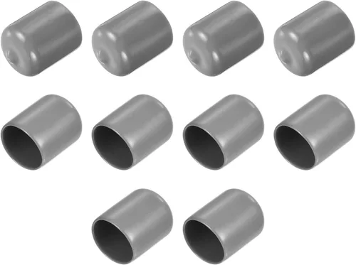 Vista 114 de uxcell 10 tapas de goma para extremos de 0.591 in de identificación, tapa de extremo redondo, protectores de rosca de tornillo, color negro