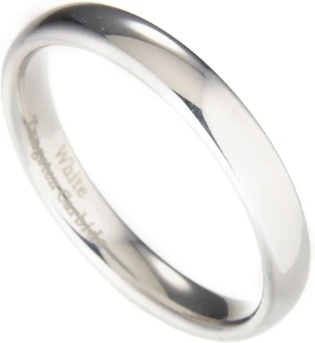 Vista 5 de Anillo de boda de carburo de tungsteno blanco pulido de 2 mm a 10 mm