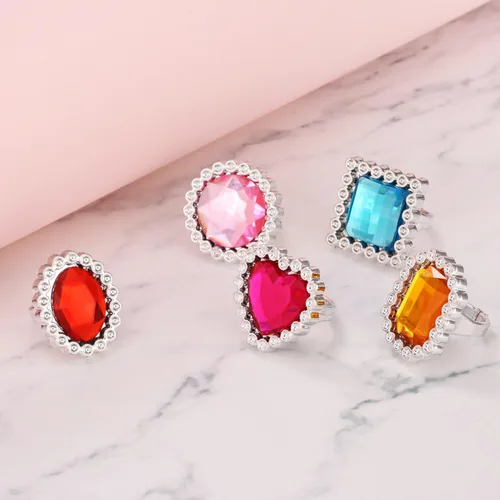 Vista 4 de Shappy 72 anillos de plástico coloridos para niños, anillos de joyería