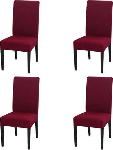 Vista 55 de Dimatic Paquete de 2 fundas elásticas de licra para sillas de comedor, extraíbles y lavables, fundas protectoras para sillas de comedor, cocina
