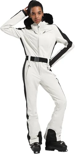 Vista 60 de GSOU SNOW Traje de esquí para mujer, traje de nieve de una pieza, para snowboard, delgado, aislante, impermeable, resistente al viento