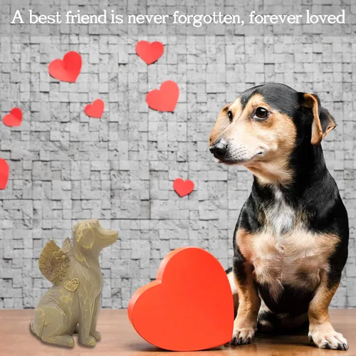 Vista 5 de Figura conmemorativa de ángel para la pérdida de perro, regalo de duelo de mascotas con puente arcoíris, regalo para mamá