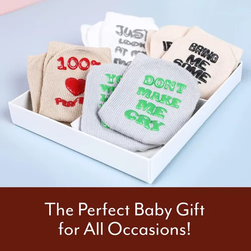 Vista 6 de Mommachi - Juego de calcetines para bebé, regalos de baby shower neutros y artículos esenciales para recién nacidos, Negro