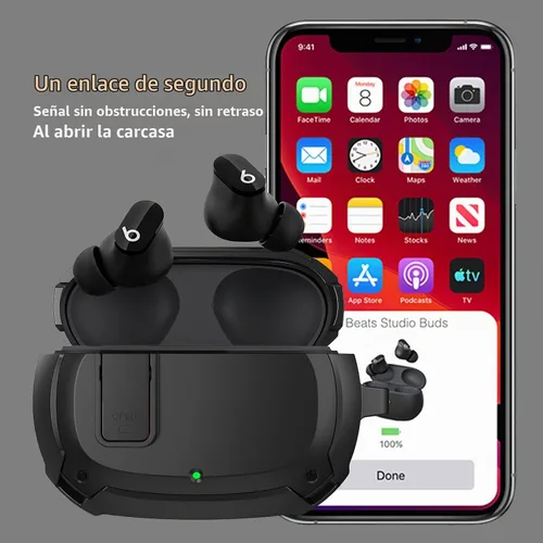 Vista 5 de Compatible con funda para Beats Studio Buds/Buds+ 2021/2023, [Bloqueo seguro] Funda protectora Cool Beats Studio Buds Plus para hombres y mujeres