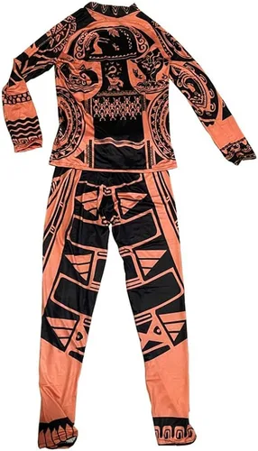 Vista 3 de NRIION Camisetas de tatuaje Pantalones Adultos Hombres y Mujeres Cosplay Trajes Ropa con Faldas de Hoja