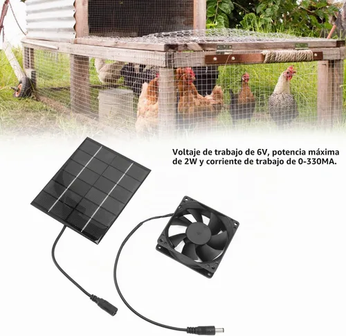 Vista 3 de Kit de ventilador de panel solar, mini ventilador de escape con energía