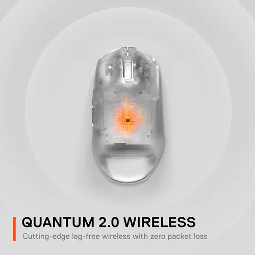 Vista 4 de SteelSeries Prime mouse inalámbrico para videojuegos FPS, con interruptores ópticos magnéticos y 5botones programables, USB-C, 18,000CPI, con sensor