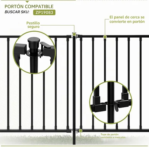Vista 3 de Zippity - Kit de valla Zurich de 24 pulgadas, de poliacero para bricolaje, sin excavación 24"H x 36"W Poly-Steel (plano)