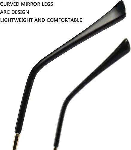 Vista 7 de FROBON Gafas de media montura para miope, lentes retro de metal para hombres y mujeres (color negro y dorado, tamaño -2.0X)