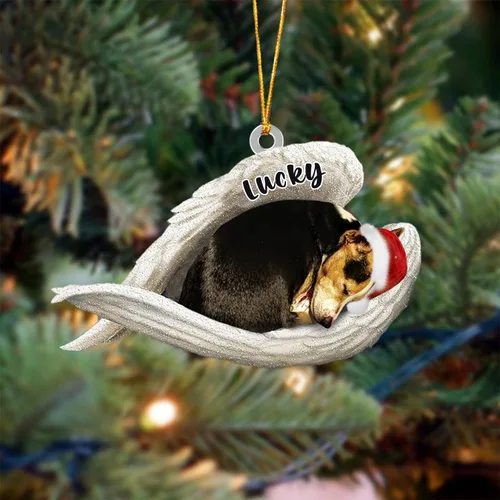 Vista 20 de Ángel durmiente de Afghan Hound para Navidad, adorno personalizado con el nombre del perro, adorno de Navidad personalizado para amantes de perros