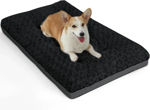 Vista 18 de POCBLUE Camas lavables para perros para jaulas, alfombrilla pequeña de felpa para jaulas, almohadilla antideslizante para jaulas para uso en Negro