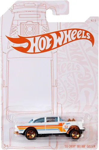 Vista 3 de Hot Wheels 2020 Pearl and Chrome 4/6 - Chevy Bel Air Gasser '55 (blanco)