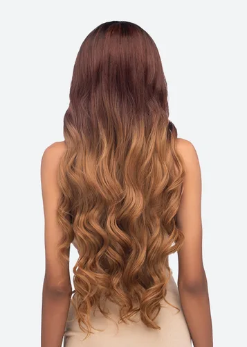 Vista 3 de Vivica A. Fox HBL-LUNA, mezcla de cabello humano, peluca de encaje frontal, color 3TB/30/27