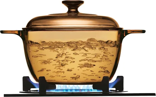 Vista 3 de Visions Juego de ollas de cocina de 6 piezas con cubiertas de vidrio, ámbar
