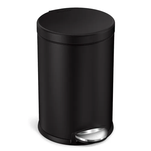 Vista 9 de simplehuman - Cubo de basura redondo para baño de 1.2 galones / 4.5 litros, de acero inoxidable cepillado
