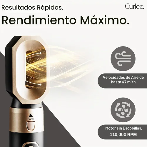 Vista 6 de Cepillo secador de pelo 6 en 1, cepillo moldeador de aire caliente de 1200 W con caja de cuero, cepillo voluminizador para secador, rizador