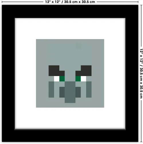 Vista 7 de Trends International Gallery Pops Minecraft: Pixeles icónicos - Mobs - Arte de pared Pillager, versión enmarcada en negro, 12 x 12 pulgadas