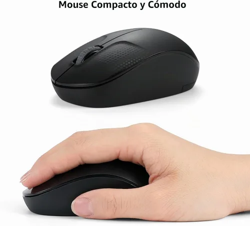 Vista 6 de Combo de teclado y ratón inalámbrico para Windows, combo de teclado y ratón inalámbrico externo de computadora de tamaño completo 2.4G para laptop