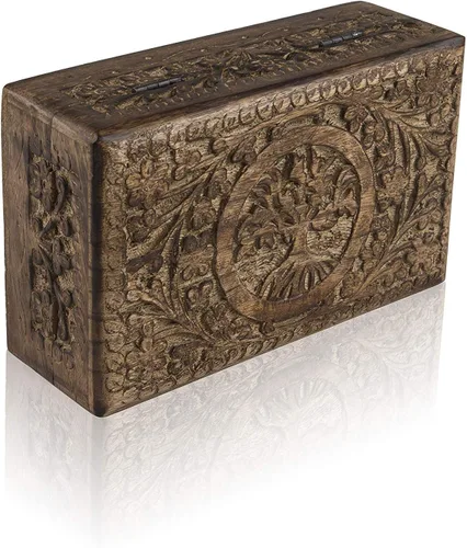 Vista 5 de Grandes ideas de regalo de cumpleaños, caja de joyería decorativa hecha a mano con árbol de la vida, caja del tesoro, organizador de joyas, caja