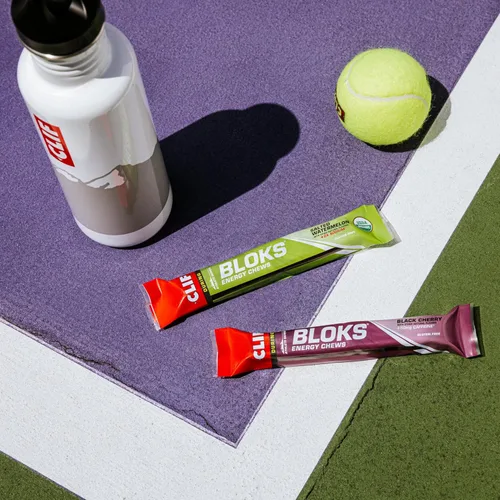 Vista 6 de CLIF BLOKS - Sabor sandía salada con 2X sodio - Masticables energéticos - Sin OGM - A base de plantas - Combustible rápido para ciclismo y correr