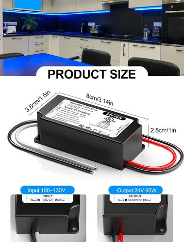 Vista 4 de 96W 24V Regulable LED Driver UL Listado, DC 24V Triac ELV/MLV Clase