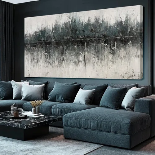 Vista 11 de Arte de pared con árboles para sala de estar; grandes pinturas artísticas en lienzo para dormitorio; cuadros en blanco y negro enmarcados