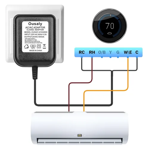 Vista 2 de Adaptador de alimentación para timbre, transformador de 24V compatible con Ring Doorbell, video timbre, Nest, Ecobee, Sensi y termostatos Honeywell