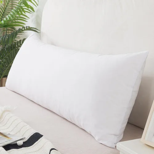 Vista 5 de WhatsBedding Almohada corporal de espuma viscoelástica con funda de algodón transpirable con cremallera, almohada de cuerpo completo para adultos