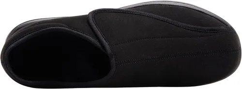 Vista 4 de Zapatos anchos para caminar para hombre, con velcro ajustable, para ancianos, edema diabético, pies hinchados, ligeros, antideslizantes, suela