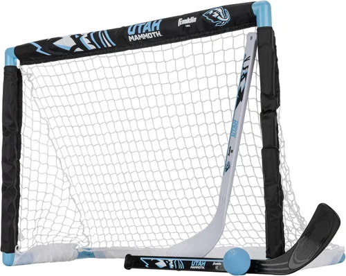 Vista 7 de Franklin Sports NHL - Juego de mini hockey para niños, portería de hockey sobre rodilla, pelota + 2 palos, juego de juguetes para interiores
