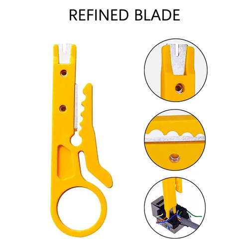Vista 3 de VANICE Mini pelacables de red, paquete de 3 unidades para cable de red, RJ45/Cat5/CAT-6, cable UTP para teléfono y computadora