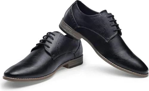 Vista 6 de Vostey Zapatos de vestir para hombre, zapatos Oxford formales, zapatos clásicos con cordones Derby