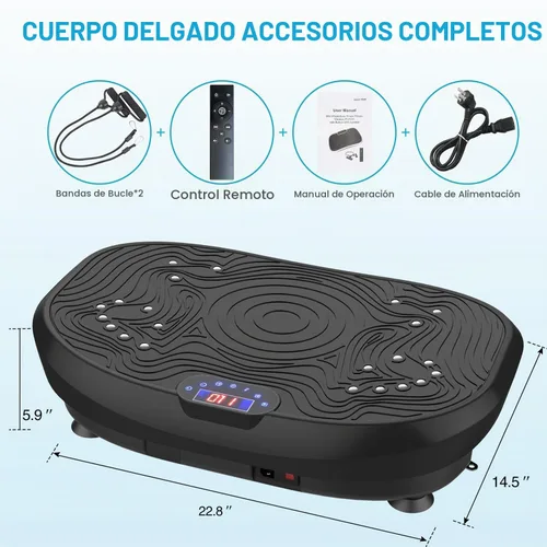 Vista 6 de AXV Vibration Plate Exercise Machine Whole Body Workout Music Vibrate Fitness Platform Lymphatic Drainage Machine for Weight Loss Shaping Toning