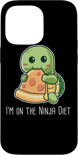 Vista 20 de Funda para iPhone 11 Pro Max I'm On The Ninja Diet Divertida Tortuga Comiendo Pizza Nerd Geek