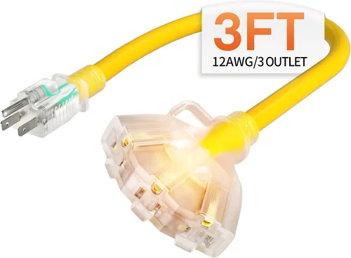 Vista 12 de Cable de extensión resistente de calibre 12 de 50 pies