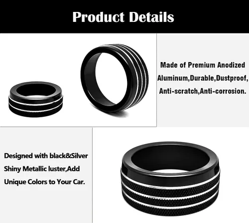 Vista 7 de Auprite Fundas de perilla de control de clima para accesorios Challenger 2015-2023 2024, para Dodge Charger 2015-2023 2024, para Dodge Chrysler Negro