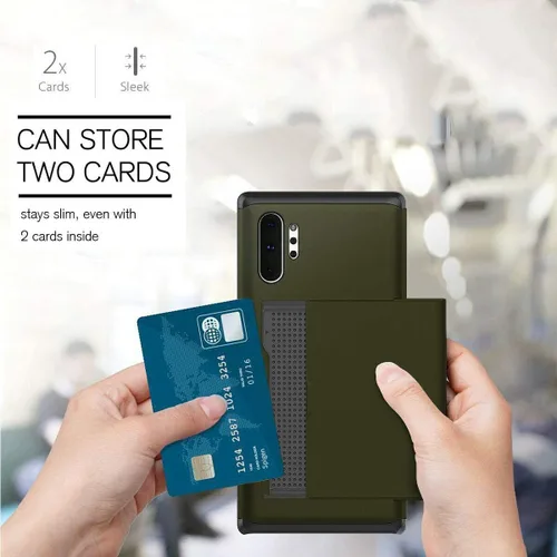 Vista 2 de Funda protectora de silicona ultra fina a prueba de golpes con doble capa protectora para tarjetas de crédito, ranura para tarjetas
