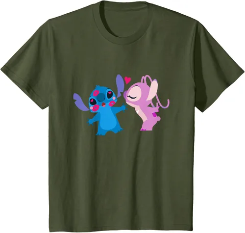 Vista 12 de Disney Stitch and Angel - Camiseta para el día de San Valentín Negro