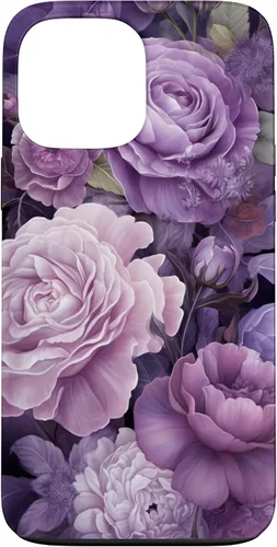 Vista 24 de Elegant Blush Pink And Purple Vintage Floral Rose And Peony Case for iPhone 16