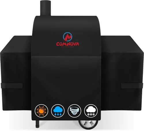 Vista 9 de Comnova Cubierta de Parrilla para Char Griller de 3 Quemadores de Combustible Dual – Cubierta de Ahumador 600D para Char Griller, Cubierta